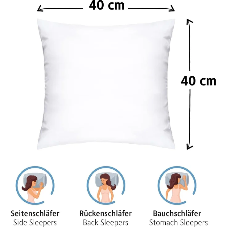 Komfortec Kopfkissen, Mikrofaser, 2er Set, 300g Kissenfüllung mit Innennaht, 40x40 cm – Bild 6