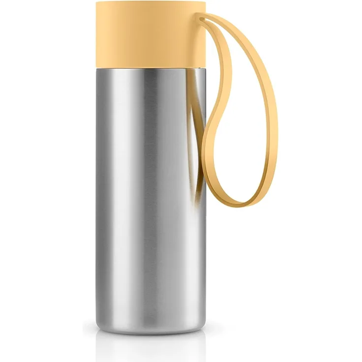 Eva Solo To Go Cup Golden Sand, Thermobecher, Isolierbecher, Thermo Becher, Edelstahl / Kunststoff / Silikon, 350 ml, 567039