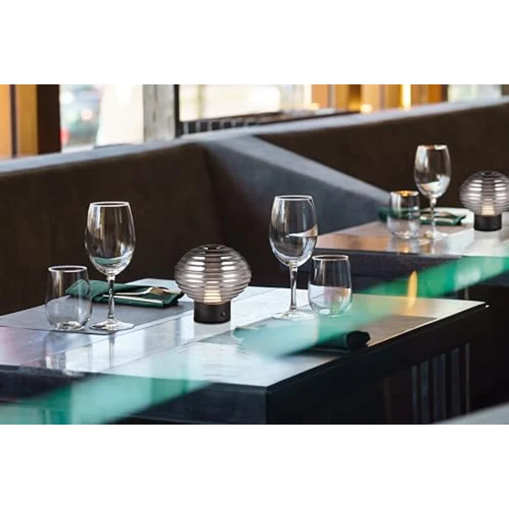 Trio Leuchten Lexie, Moderne Tafellampe schwarz mit smoke Glas, Touch-Dimmer, dimmbar, Rund, LED (nicht austauschbar) – Bild 6