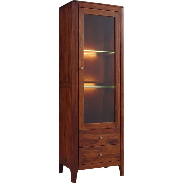 Vitrine Sheesham 60x40x178 walnuss geölt BROOKLYN #26 – Bild 1