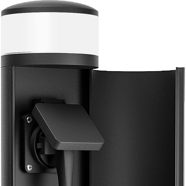 SSC-LUXon LED Gartenstrahler PALISO Energiesaeule mit Licht und 2 Steckdosen fuer Aussen - schwarz – Bild 9