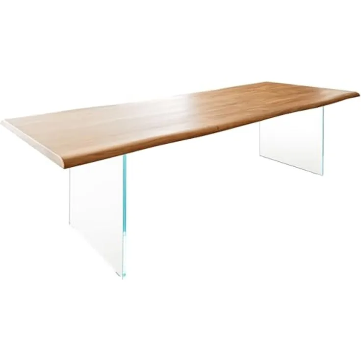 Esstisch Edge 260x100 Akazie Natur Glas Live-Edge