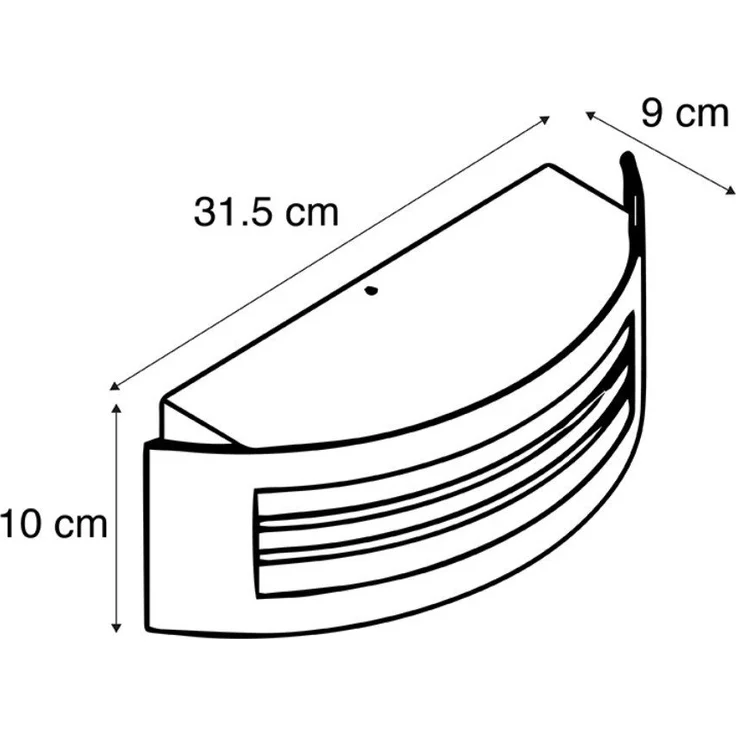 Qazqa Außen-Wandleuchte Sapphire wl, ohne Leuchtmittel, E27, Stahl, Modern, Edelstahl, 1-flammig – Bild 2