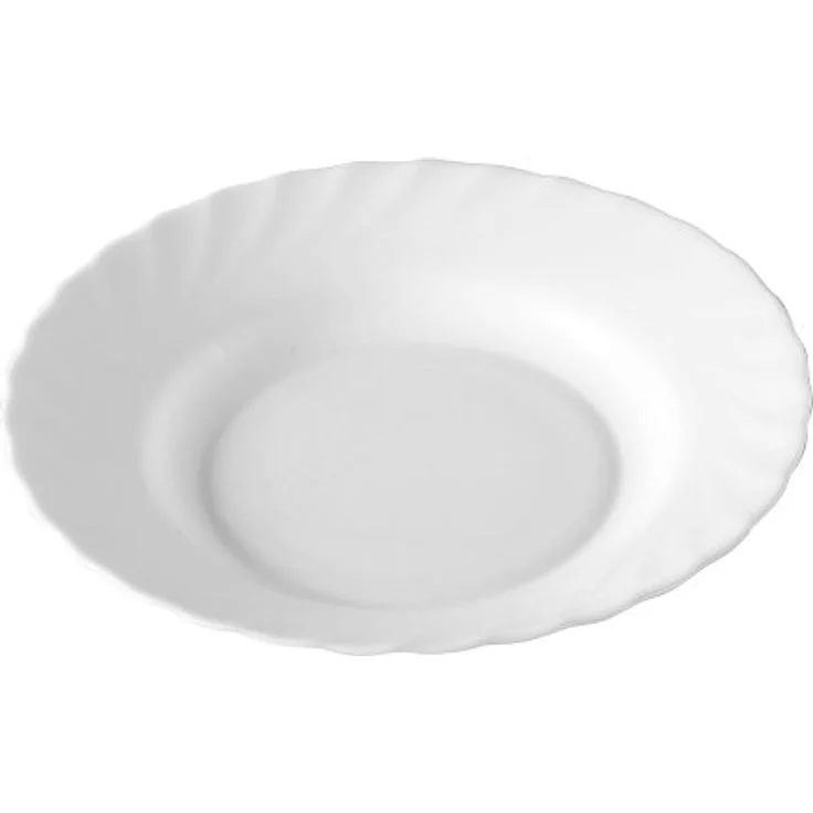 Arcoroc Suppenteller Trianon Uni, Teller tief 22.5cm Opal weiß 6 Stück – Bild 2
