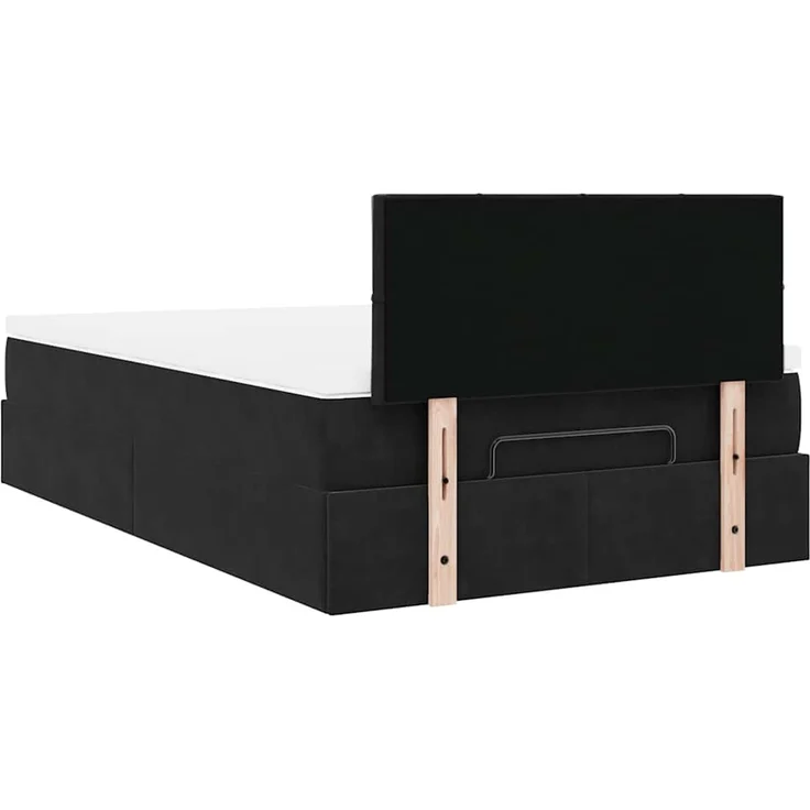vidaXL Ottoman-Bett mit Matratze & LEDs Schwarz 120x200 cm Samt 3312616 – Bild 8