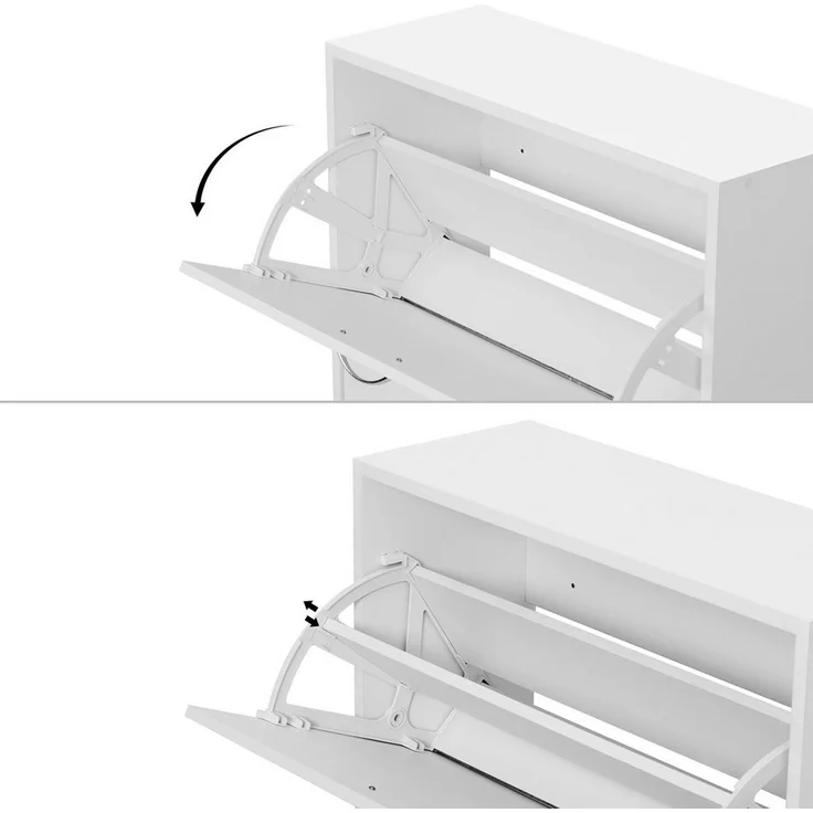Mondeer Schuhschrank Schuhkommode mit 2 Schublade, Verstellbar mit Stauraum, praktisch, Weiß – Bild 2