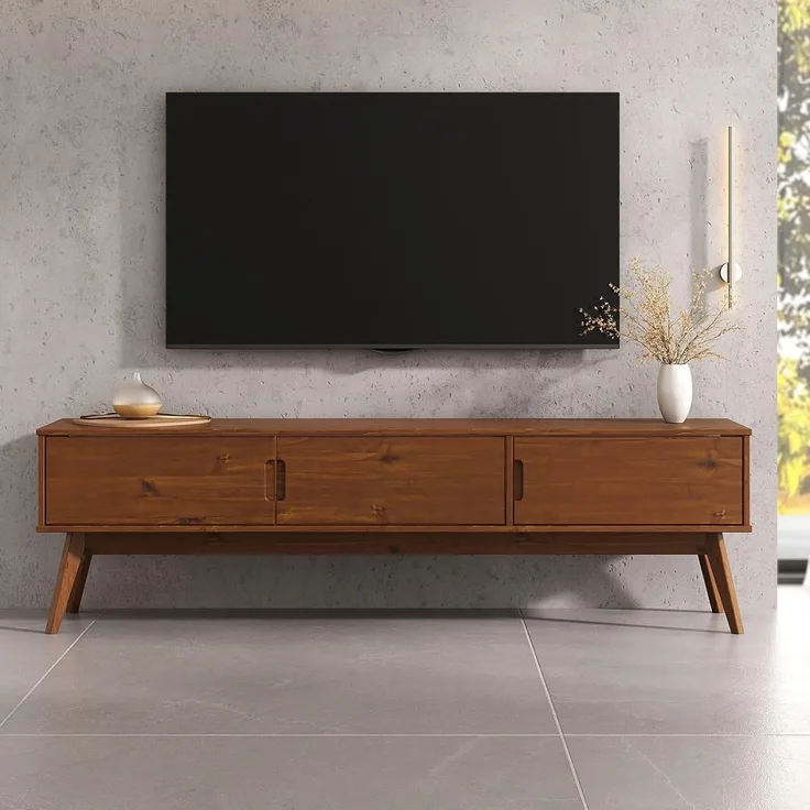 IDIMEX Lowboard TIVOLI, TV Lowboard aus Massivholz mit 3 Türen Kastanie Finish