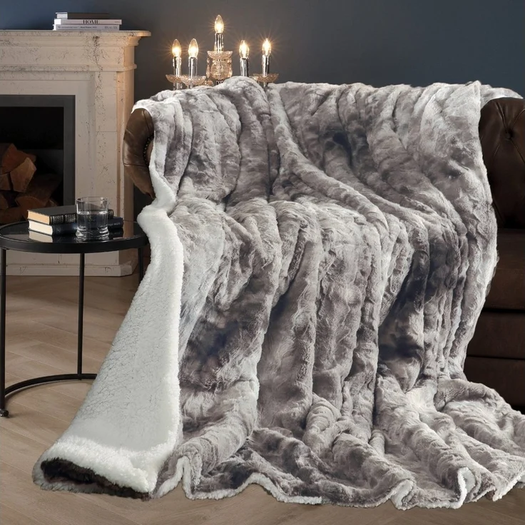 Wohndecke Luxus Winterfell XXL, Delindo Lifestyle, XXL Kuscheldecke fürs Sofa, Webpelzdecke – Bild 5