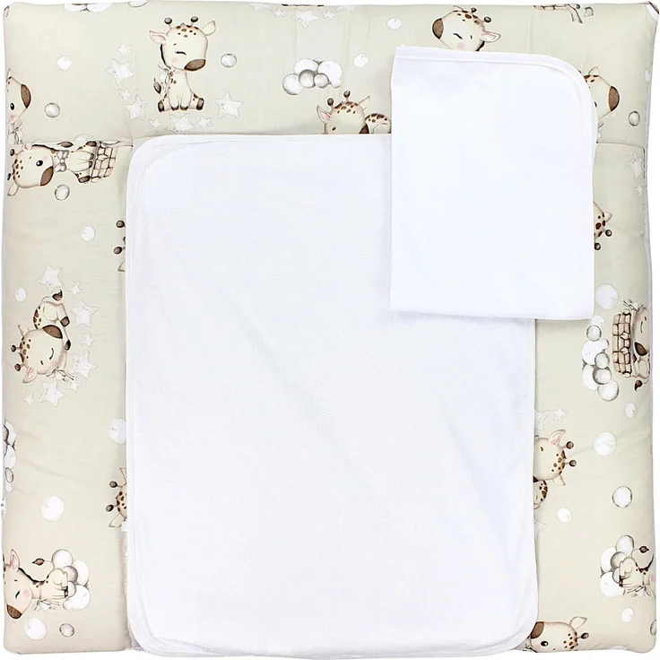 TupTam Wickelauflage inkl. 2 Frotteebezüge Modell MAR02579, Farbe: Giraffe Beige, Größe: 65x75 cm