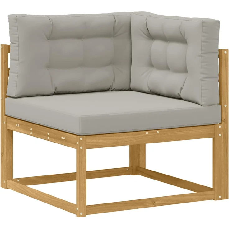 vidaXL Outdoor-Sofagarnitur 6 pcs Weiß und Hellgrau Polyester 3386585 – Bild 4