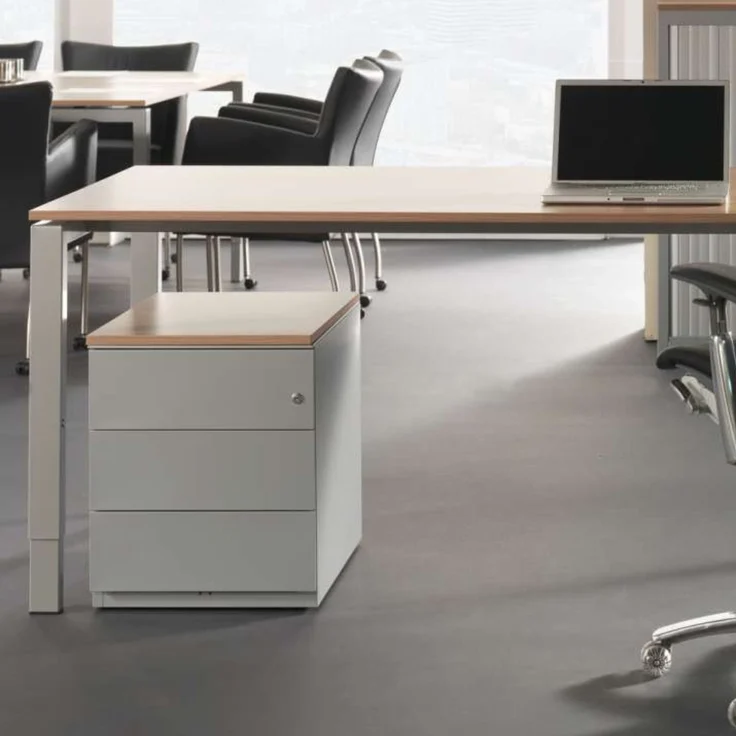 BISLEY Note Rollcontainer mit 3 Schüben aus Metall abschließbar in weiß - Bürocontainer mit Schloss für DIN A4 Dokumente, Kleinteile & Büromaterial, Container für Büro & Homeoffice auf Rollen, NWA59M7SSS-696 – Bild 8