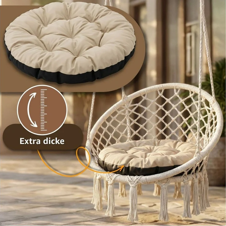 Amazinggirl Dekokissen Hängesessel Kissen Sitzkissen für Hängeschaukel 60 cm - Outdoor – Bild 3