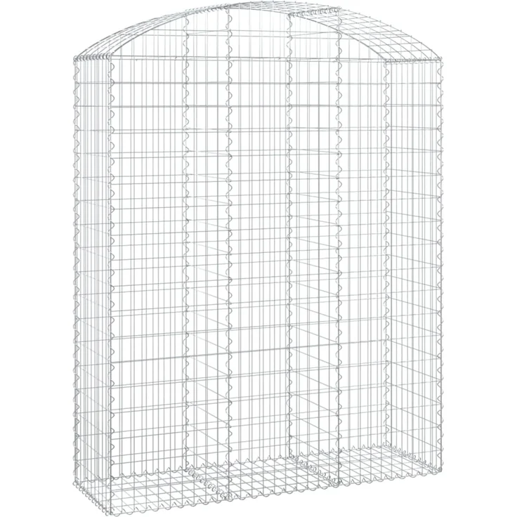 vidaXL Gabione mit Hochbogen 150x50x180/200 cm Verzinktes Eisen 153459 – Bild 2