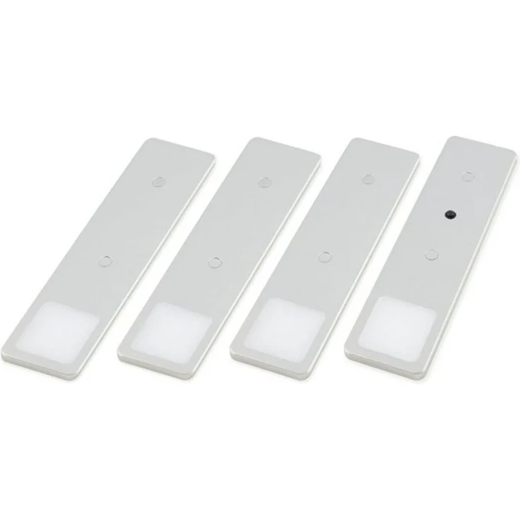 kalb LED Unterbauleuchte LED Unterbauleuchte Solid2, SET silbergrau, mech. Schalter, 3W, 4er Set warmweiß, warmweiß/neutralweiß – Bild 4