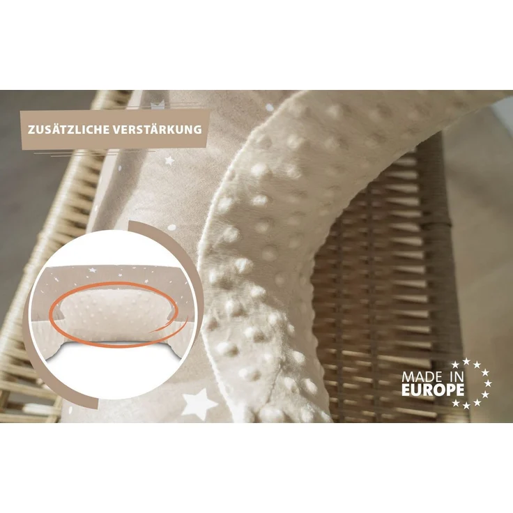 Totsy Baby Stillkissen klein Mond Minky 130 cm - Nursing und Breastfeeding Pillow Stillmond Stützkissen Stillhörnchen kleines Still Kissen und Lagerungskissen beim Stillen Oeko-Tex Teddybären – Bild 4