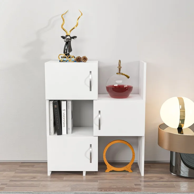 Skye Decor 'Anna - White' Mehrzweckschrank, Weiß, 65 x 89,8 x 31,5 cm