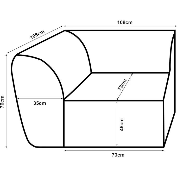 Sofa-Modul Hurvas Eckelement Bouclé Cremeweiß [en. casa] – Bild 2
