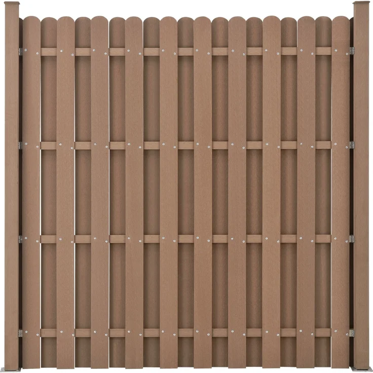 WPC Gartenzaun Langero 185x747 cm Braun neu. holz – Bild 4