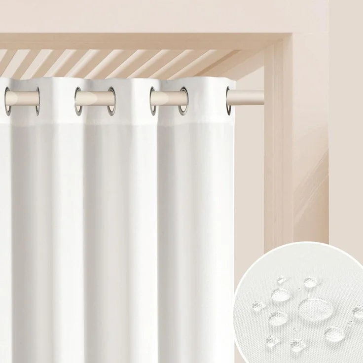 ROOM99 Outdoorvorhäng mit Ösen Garden Line 155x220 cm Breite x Höhe Outdoor Vorhang wetterfest Wasserdicht Sichtschutz Sonnenschutz Gardinen Garten Winddicht Ecru, 1 Stück