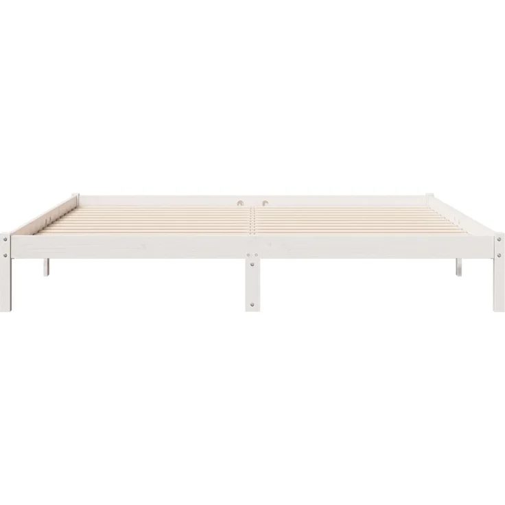 vidaXL Massivholzbett Extra Lang ohne Matratze Weiß 180x220 Kieferholz 852425 – Bild 4
