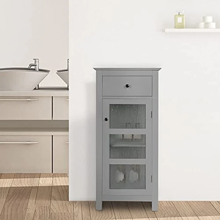 Teamson Home Badezimmer Connor Freistehender Schrank Grau EHF-579G – Bild 2