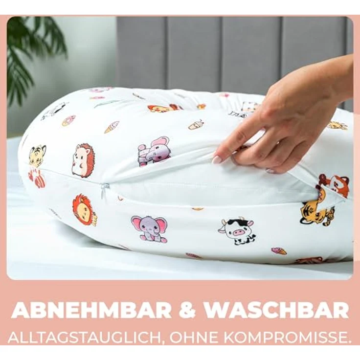 Stillkissen Schwangerschaftskissen XXL 200x70cm Lagerungskissen für Baby/Erwachsene Kissen für Schwangere Seitenschläferkissen mit Bezug aus Baumwolle Ergonomisch & Multifunktional 100% Waschbar – Bild 6