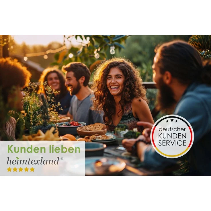 heimtexland Tischdecke Deko Tischwäsche Kissen Serie Pusteblume bestickt (Typ887 1-tlg), Mitteldecke 85x85 I natürlich edle Leinen-Optik I beige – Bild 3
