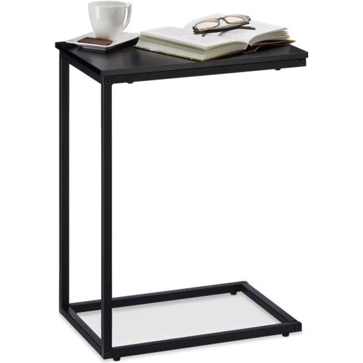 Beistelltisch schwarz mit Metallgestell