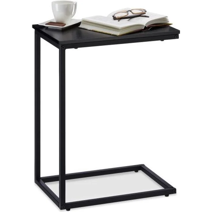 Beistelltisch schwarz mit Metallgestell