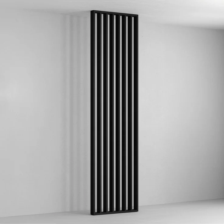 Hexim Raumteiler, Lamellenwand 275x58cm MDF Raumtrenner Trennwand - freistehende Holzlamellen Innendekoration - moderne Raumgestaltung Lamellen-Sichtschutz (Schwarz) – Bild 5