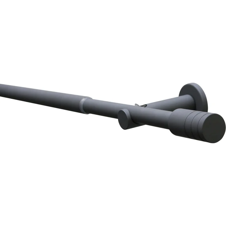 Gardinia Gardinenstangen-Set Elba Zylinder 1-Lauf Ø 16-19 mm Steingrau 120 cm - 210 cm – Bild 2