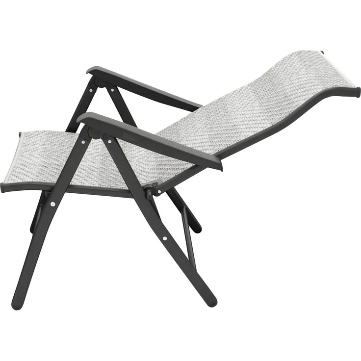 DEGAMO ANTIBES Hochlehner Klappsessel, Metall + Polyrattan, grau, 57cm – Bild 5