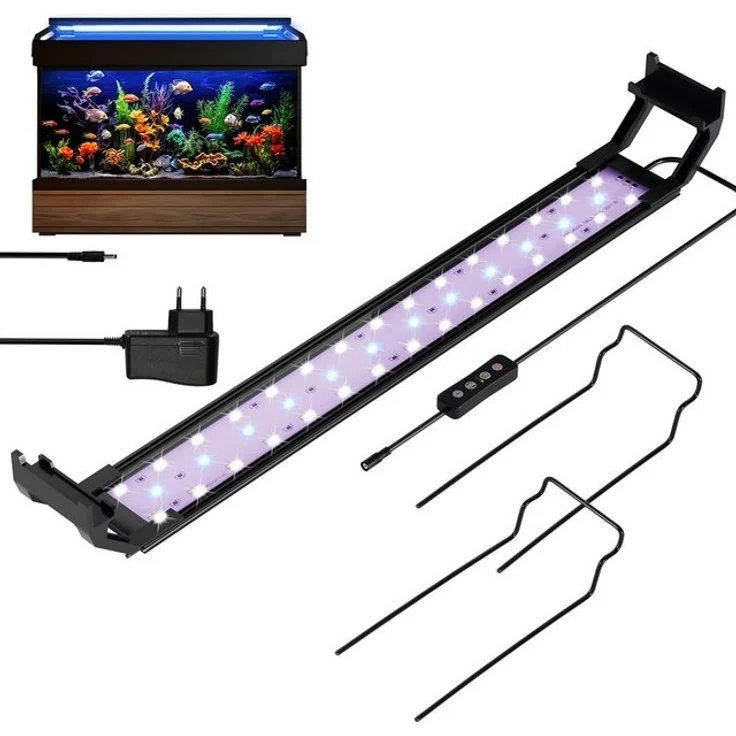 Clanmacy LED Aquariumleuchte LED Aquarium-Beleuchtung, Länge verstellbar, Energiesparend,35-105cm, 10W für 35-50cm aquarium – Bild 4