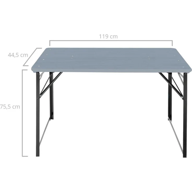 Stagecaptain 'Hirschgarten' Bierzeltgarnitur mit Lehne, Holz, 119 x 44,5 x 75,5 cm, 2x Bank, 1x Tisch, Grau – Bild 3