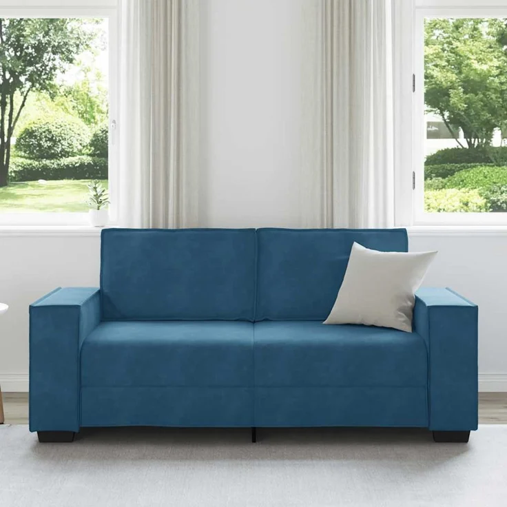 vidaXL 2-Sitzer-Sofa Blau 180x78x84 cm Samt 4105029 – Bild 2