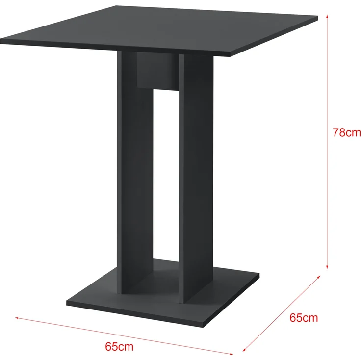 Küchentisch Lindesnes 65x65x78 cm Dunkelgrau, matt [en. casa] – Bild 3