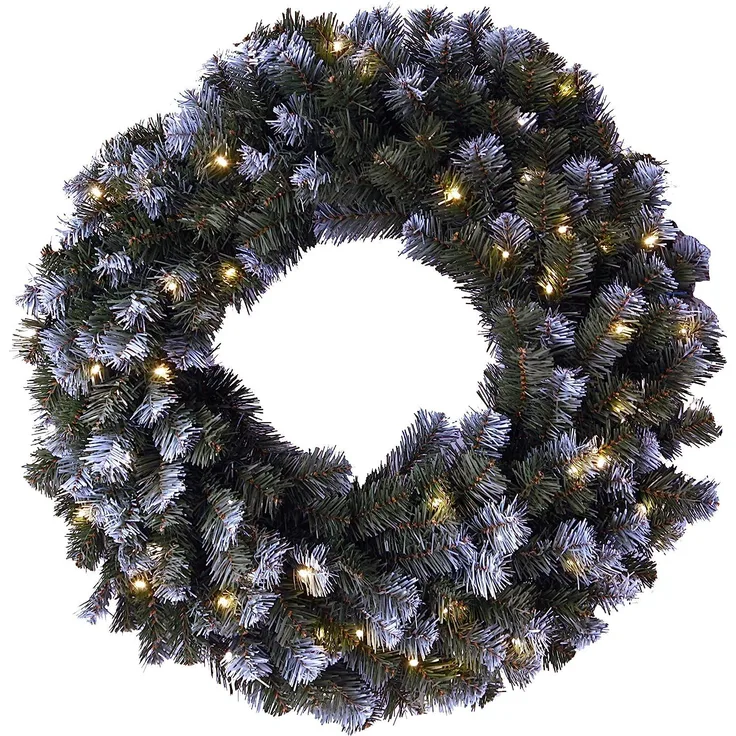 Star Trading 612-11 Weihnachtsdekoration KRANZ EDMONTON LED 60X0,064W Kunststoff, Stahl grün L:70cm B:17cm H:70cm IP44