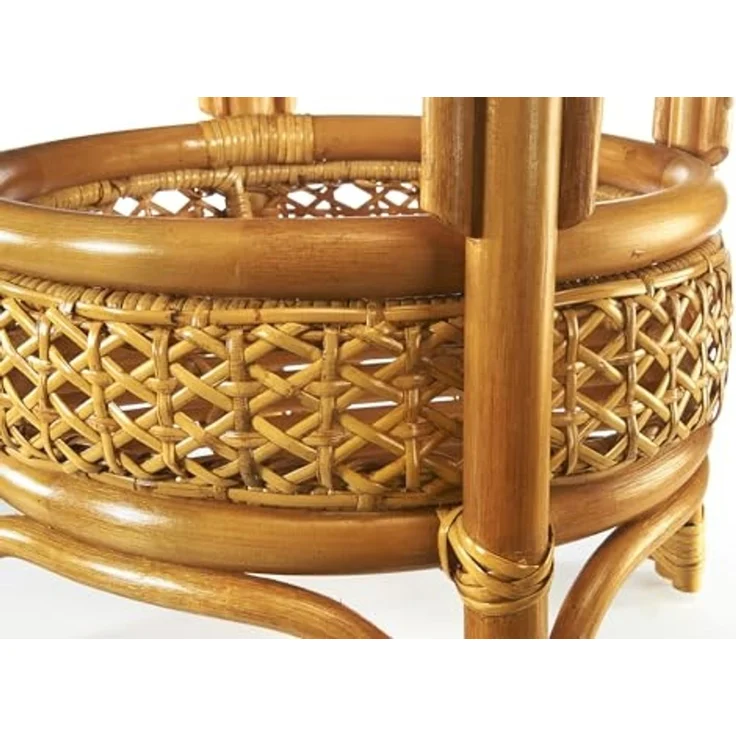 Kobolo Beistelltisch Tisch Ablagetisch NIMES aus Rattan (mit Ablagekorb, 1-St) – Bild 6
