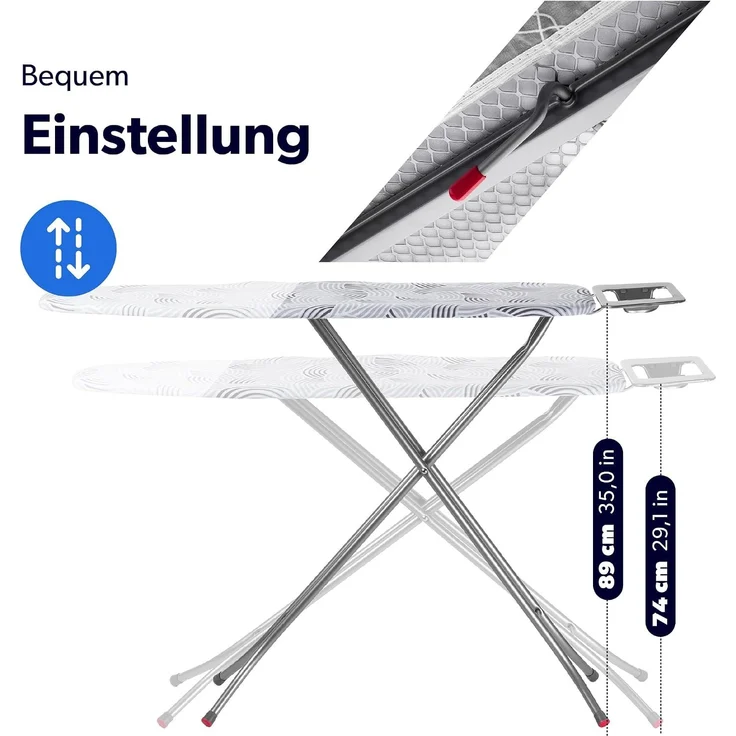 KADAX Bügelbrett mit Halter Eisen klappbar Standard 114x34cm – Bild 5