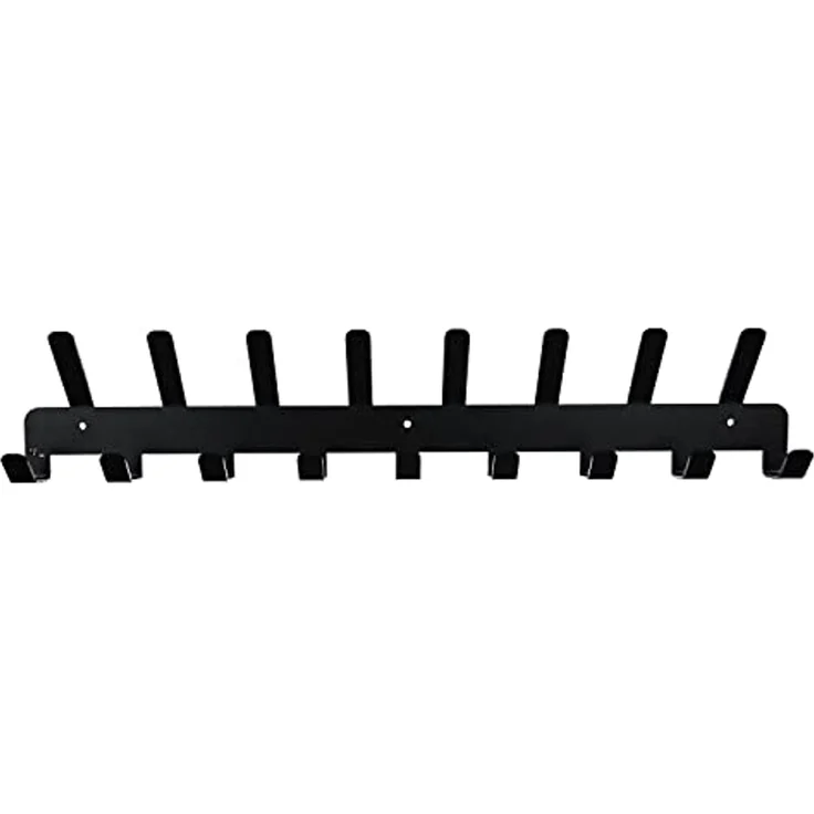 ISO TRADE Garderobenleiste Hakenleiste Kleiderhaken Wandhalter (Spar-Set, 1 St, 48cm mit 17 Haken), Kleiderbügel einfach an der Wand befestigen – Bild 4