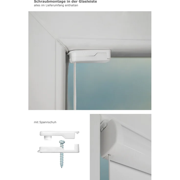 Lysel Outlet Glasleistenrollo verspannt abdunkelnd, (B x H) 65cm x 175cm in weiß/reinweiß – Bild 3