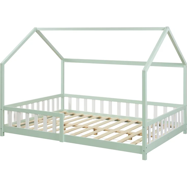 Hausbett Hesel mit Rausfallschutz 120x200cm Mintgrün [en. casa] – Bild 2
