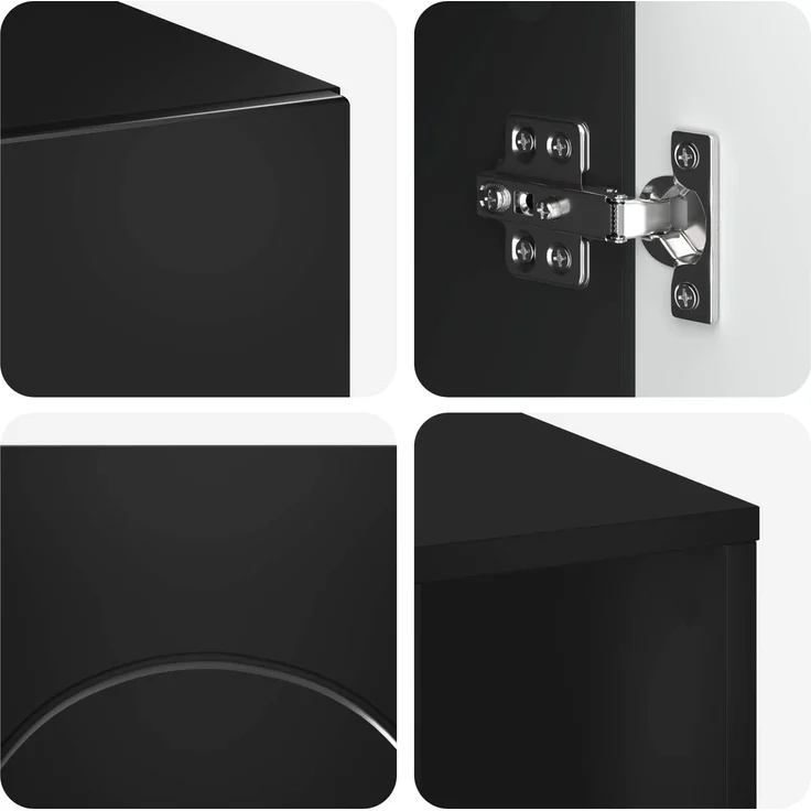 vidaXL Badezimmerschrank-Set 2 stk. Schwarz Holzwerkstoff 3433101 – Bild 7