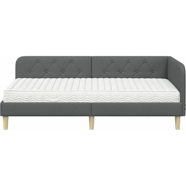 vidaXL Eckbettgestell Dunkelgrau 90 x 190 cm Stoff 3394110 – Bild 4