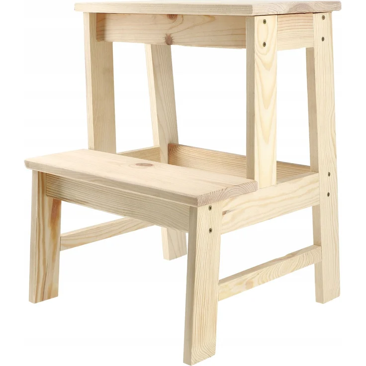 KADAX Küchenhocker aus Holz, 50 cm Plattform mit massiver Stufe – Bild 1