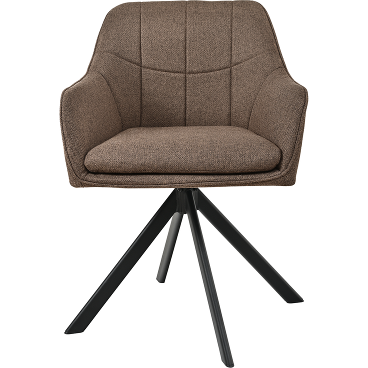 GOEURVANT 1437 Esszimmerstühle 6er-Set, 360° Drehbar, Webstoff, Mokkabraun, 83 x 52 x 59 cm – Bild 7