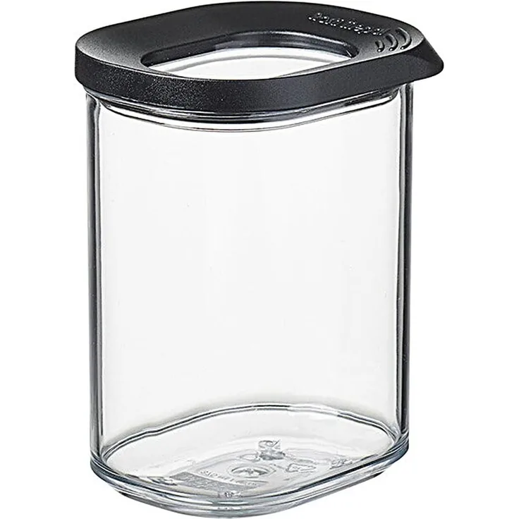 Mepal Transparente Vorratsdosen mit Deckel Mini - Lebensmittelbehälter Rechteckige - Küchenorganizer & Aufbewahrungsbox aus Kunststoff - Vorratsbehälter Luftdicht & Stapelbar - 375 ml - Black