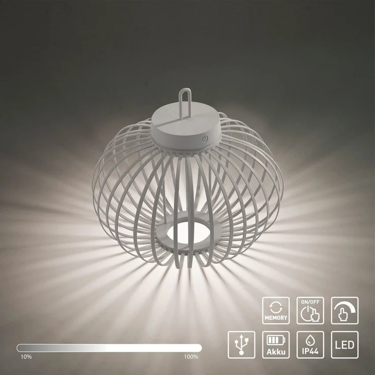 JUST LIGHT Pendelleuchte AKUBA, Dimmfunktion, LED fest integriert, Warmweiß, Akkuleuchte – Bild 2