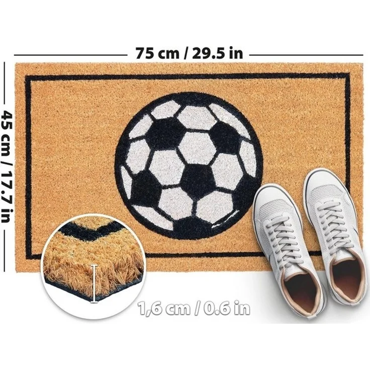 BRUBAKER Fußmatte 45 x 75 cm - Fußball - Schmutzfangmatte, Rechteckig, Höhe: 15 mm, Türmatte für Außen und Innen - Wetterfest und Rutschfest – Bild 4