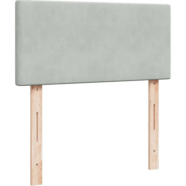 vidaXL Boxspringbett mit Matratze Hellgrau 90x190 cm Samt 3288480 – Bild 9